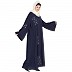 Front open Kaftan abaya with handwork-Navy Blue